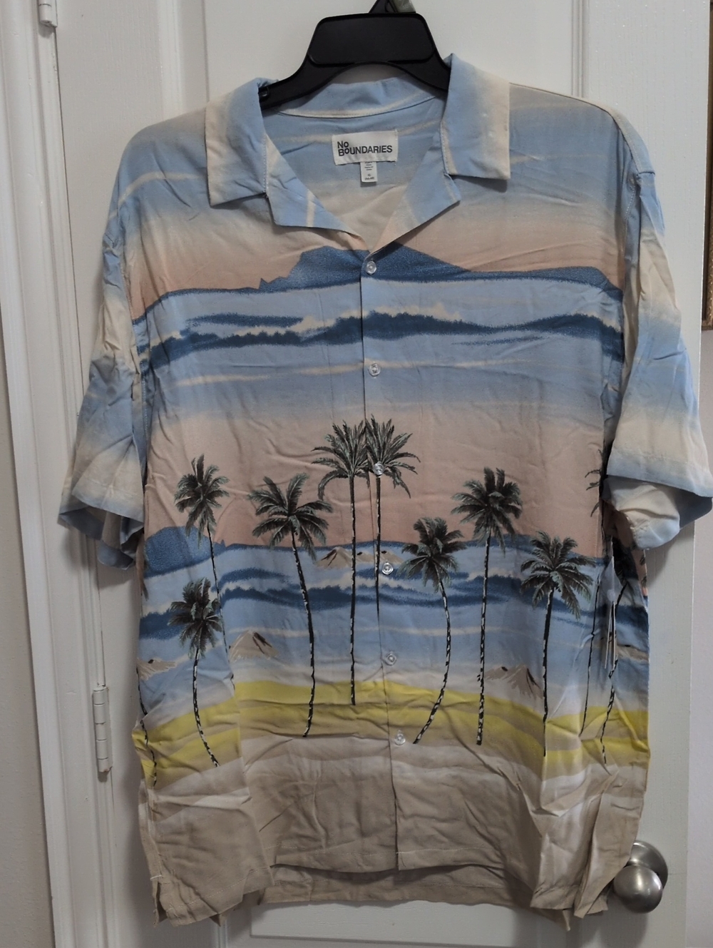 Palm Tree Sunset Beach Button Down Shirt